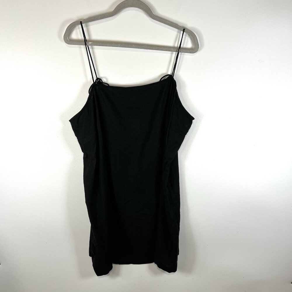 NWT Old‎ Navy Size XXL Petite Black Linen Blend Spaghetti Strap Summer Sun Dress
